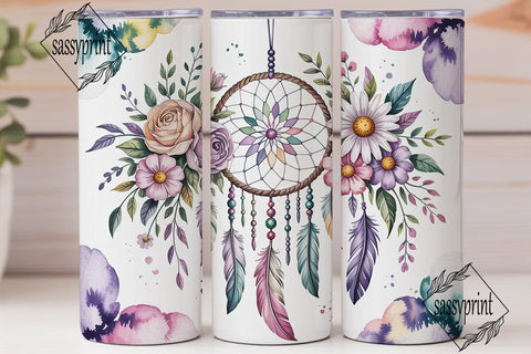 Dreamcatcher Watercolor 20oz Tumbler Sublimation sassyprint 