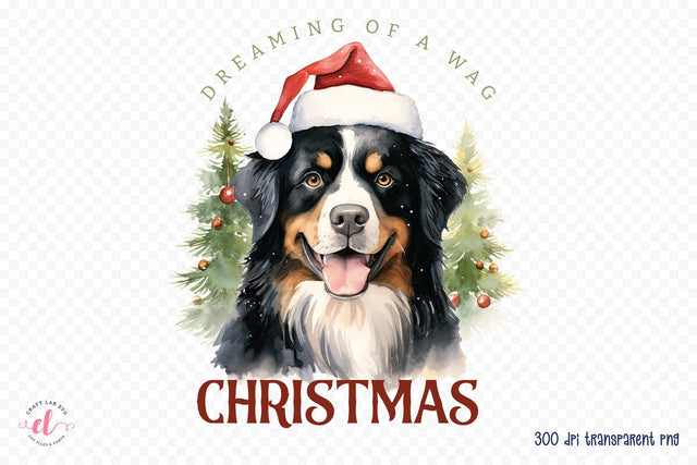 Dreaming of a Wag Christmas, Funny Dog Saying PNG Sublimation CraftLabSVG 
