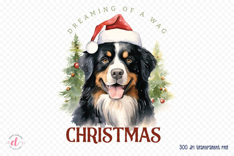 Dreaming of a Wag Christmas, Funny Dog Saying PNG Sublimation CraftLabSVG 