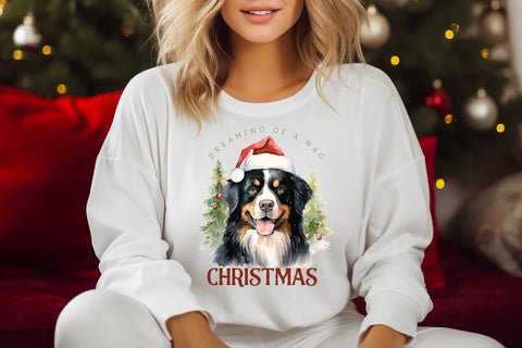 Dreaming of a Wag Christmas, Funny Dog Saying PNG Sublimation CraftLabSVG 