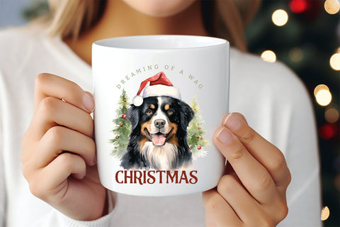 Dreaming of a Wag Christmas, Funny Dog Saying PNG Sublimation CraftLabSVG 