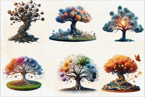Dreaming tree Sublimation Clipart Bundle Sublimation SVGArt 
