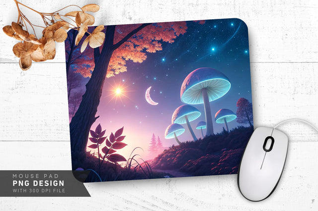 Dreamlike Celestial Forest Mousepad Sublimation Regulrcrative 
