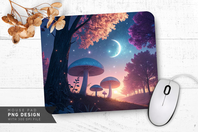 Dreamlike Celestial Forest Mousepad Sublimation Regulrcrative 
