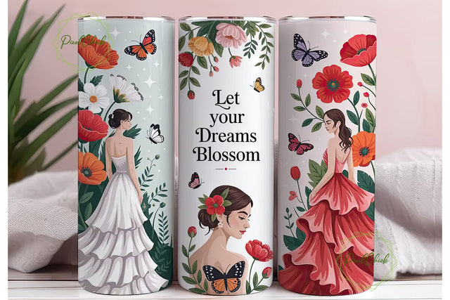 Dreams Blossom Women Floral 20oz Tumbler Sublimation PixelChick 