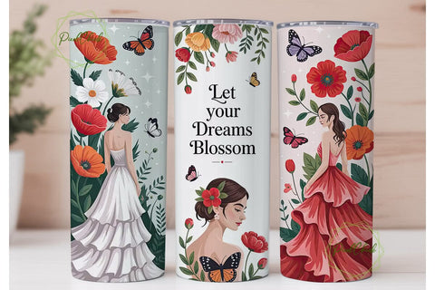Dreams Blossom Women Floral 20oz Tumbler Sublimation PixelChick 
