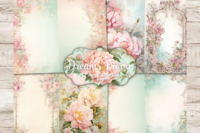Dreams Frame Junk Journal Page | Blank Digital Collage Sheet SVG GlamArtZhanna 