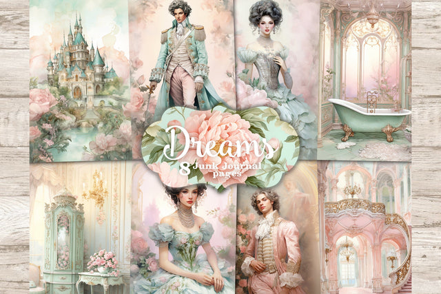 Dreams Junk Journal Pages | Romantic Printable Paper SVG GlamArtZhanna 