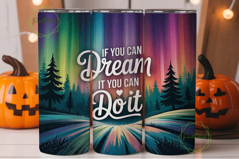 Dreamy Aurora 20oz Tumbler Wrap Sublimation PixelChick 