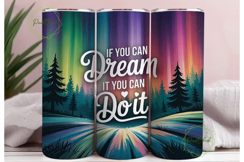Dreamy Aurora 20oz Tumbler Wrap Sublimation PixelChick 