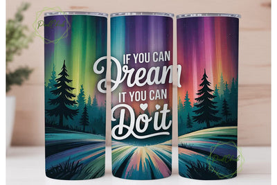 Dreamy Aurora 20oz Tumbler Wrap Sublimation PixelChick 