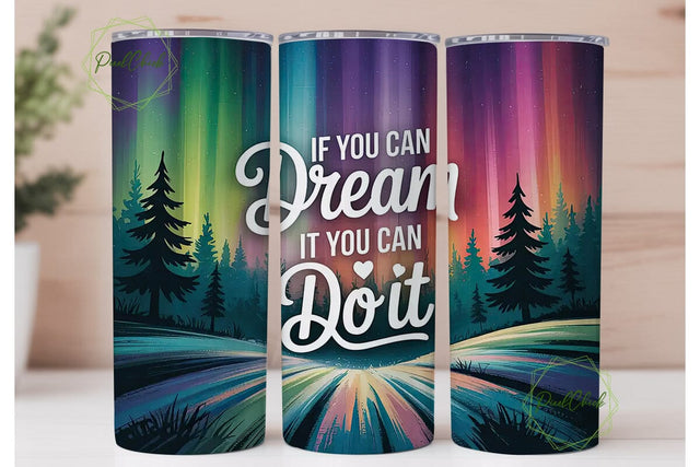 Dreamy Aurora 20oz Tumbler Wrap Sublimation PixelChick 