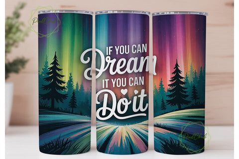 Dreamy Aurora 20oz Tumbler Wrap Sublimation PixelChick 