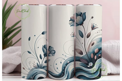 Dreamy Blue Floral 20oz Tumbler Wrap Sublimation PixelChick 