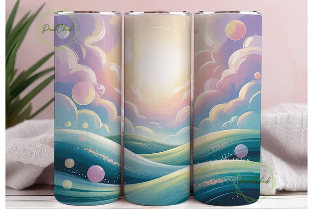 Dreamy Bokeh Sky 20oz Tumbler Wrap Sublimation PixelChick 