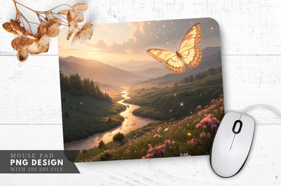 Dreamy Butterfly Bliss Mouse Pad Sublimation Regulrcrative 