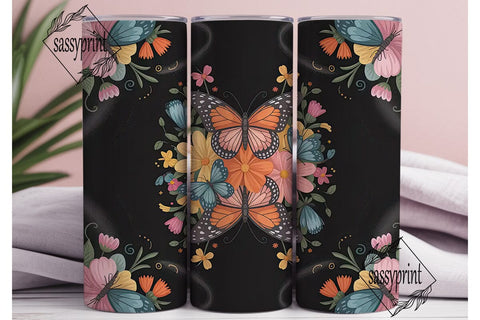 Dreamy Butterfly Floral 20oz Tumbler Sublimation sassyprint 