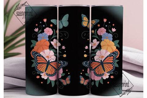Dreamy Butterfly Floral 20oz Tumbler Sublimation sassyprint 