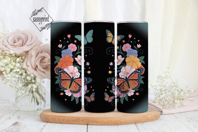 Dreamy Butterfly Floral 20oz Tumbler Sublimation sassyprint 