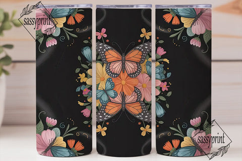 Dreamy Butterfly Floral 20oz Tumbler Sublimation sassyprint 