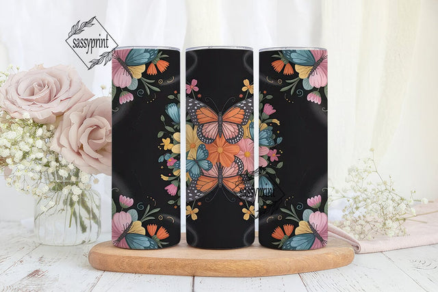 Dreamy Butterfly Floral 20oz Tumbler Sublimation sassyprint 