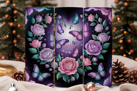 Dreamy Butterfly Heart 20oz Tumbler Wrap Sublimation DesignSVG 