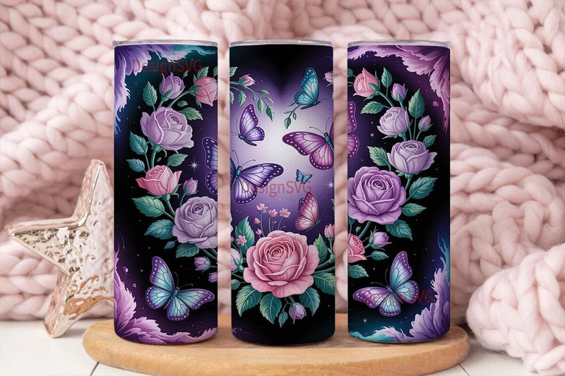 Dreamy Butterfly Heart 20oz Tumbler Wrap Sublimation DesignSVG 