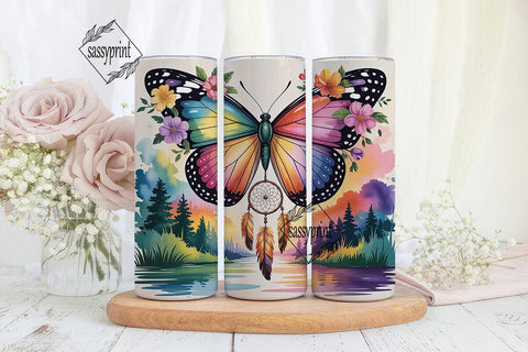 Dreamy Butterfly Tumbler Wrap PNG Sublimation sassyprint 