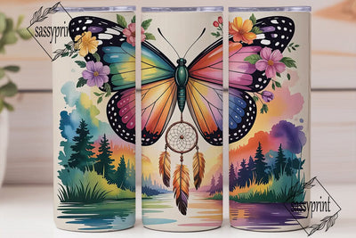 Dreamy Butterfly Tumbler Wrap PNG Sublimation sassyprint 