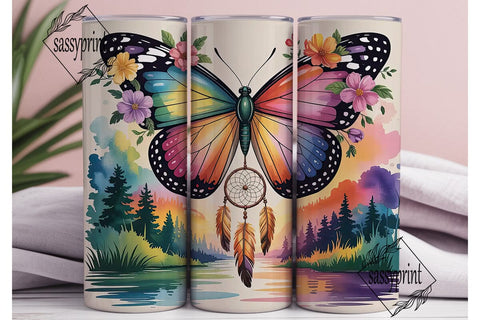 Dreamy Butterfly Tumbler Wrap PNG Sublimation sassyprint 