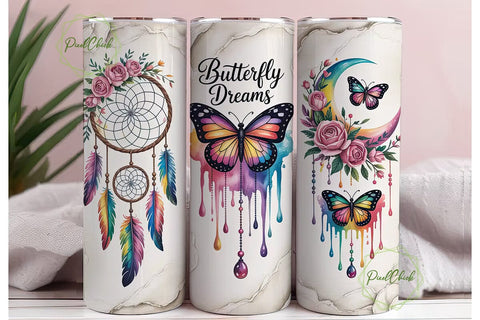 Dreamy Butterfly Tumbler Wrap Sublimation PixelChick 