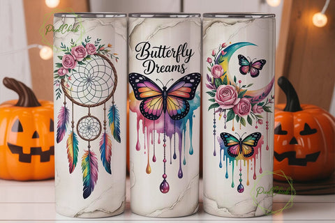 Dreamy Butterfly Tumbler Wrap Sublimation PixelChick 