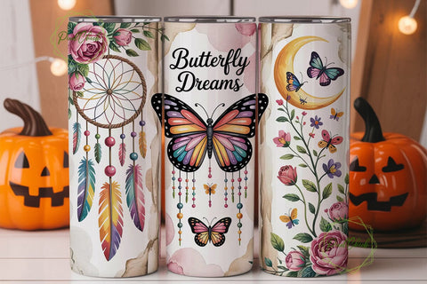 Dreamy Butterfly Tumbler Wrap Sublimation PixelChick 
