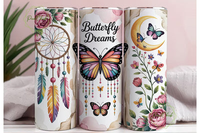 Dreamy Butterfly Tumbler Wrap Sublimation PixelChick 