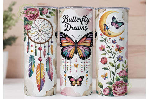 Dreamy Butterfly Tumbler Wrap Sublimation PixelChick 