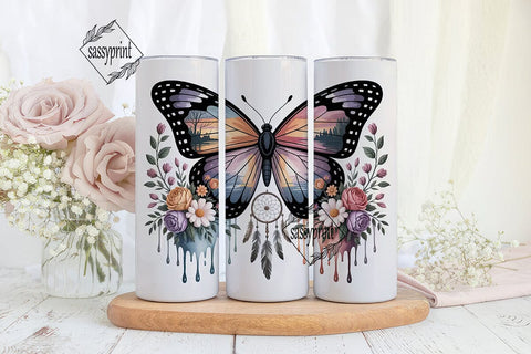 Dreamy Butterfly Tumbler Wrap Sublimation sassyprint 