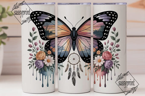 Dreamy Butterfly Tumbler Wrap Sublimation sassyprint 