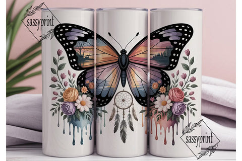 Dreamy Butterfly Tumbler Wrap Sublimation sassyprint 