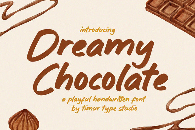 Dreamy Chocolate - Playful Handwritten Font Font Timur type 