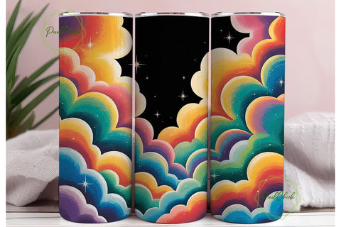 Dreamy Clouds Tumbler Wrap Sublimation PixelChick 