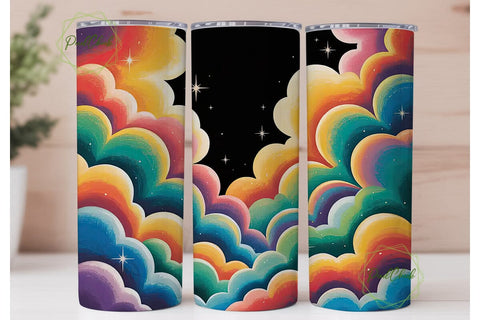 Dreamy Clouds Tumbler Wrap Sublimation PixelChick 