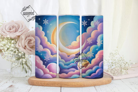 Dreamy Cloudscape 20oz Tumbler Wrap Sublimation sassyprint 