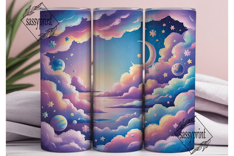 Dreamy Cloudscape 20oz Tumbler Wrap Sublimation sassyprint 