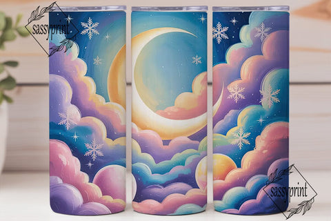 Dreamy Cloudscape 20oz Tumbler Wrap Sublimation sassyprint 