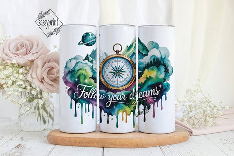Dreamy Compass Nebula 20oz Tumbler Wrap Sublimation sassyprint 