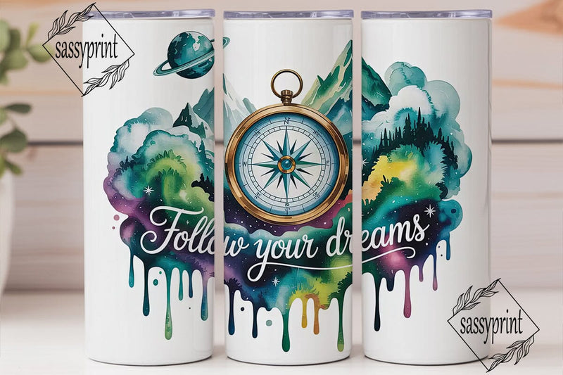 Dreamy Compass Nebula 20oz Tumbler Wrap Sublimation sassyprint 