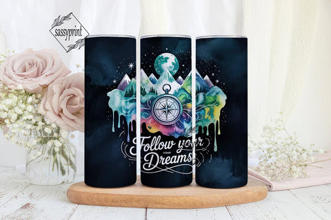 Dreamy Compass Nebula 20oz Tumbler Wrap Sublimation sassyprint 