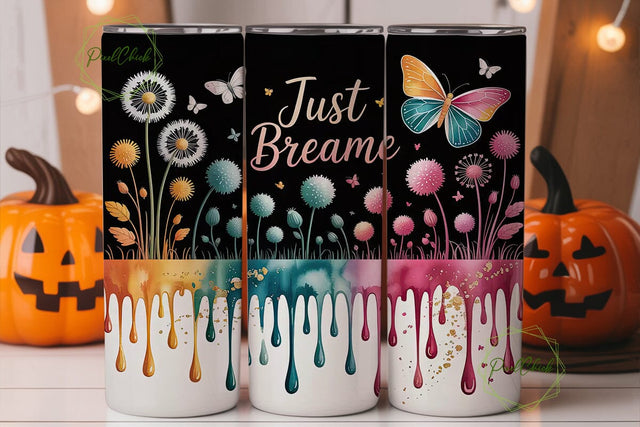 Dreamy Dandelion & Butterfly Tumbler Sublimation PixelChick 