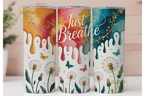 Dreamy Dandelion & Butterfly Tumbler Sublimation PixelChick 