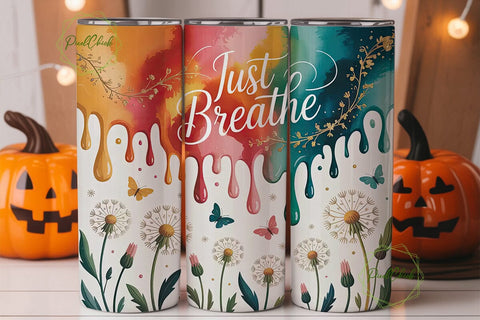 Dreamy Dandelion & Butterfly Tumbler Sublimation PixelChick 